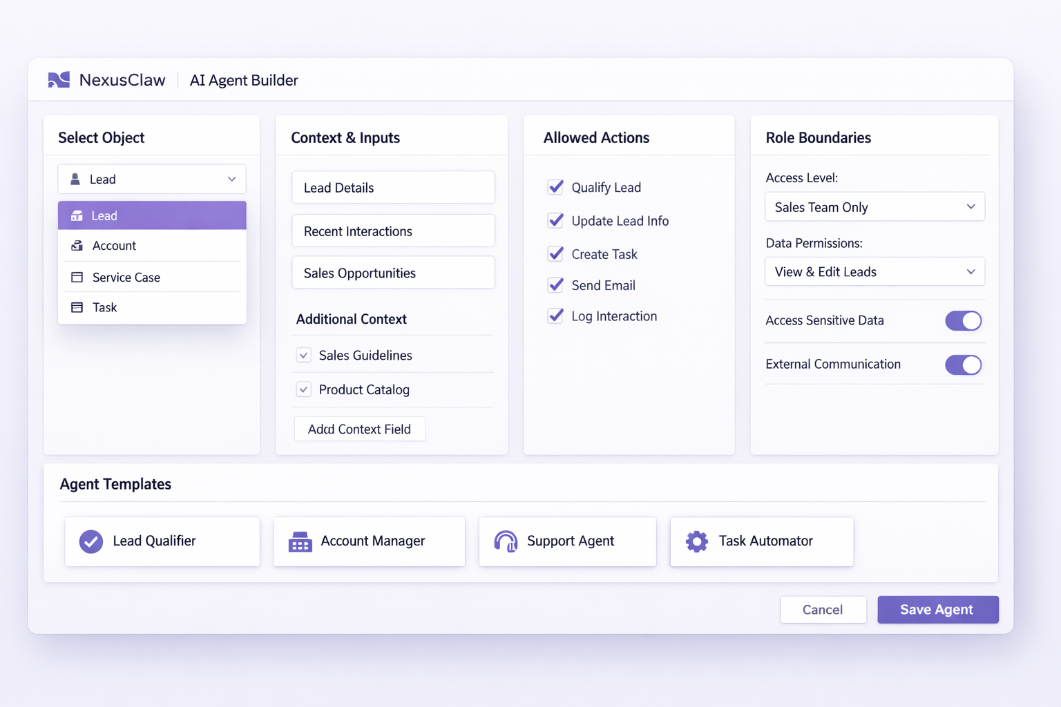 Agent Builder capability hero